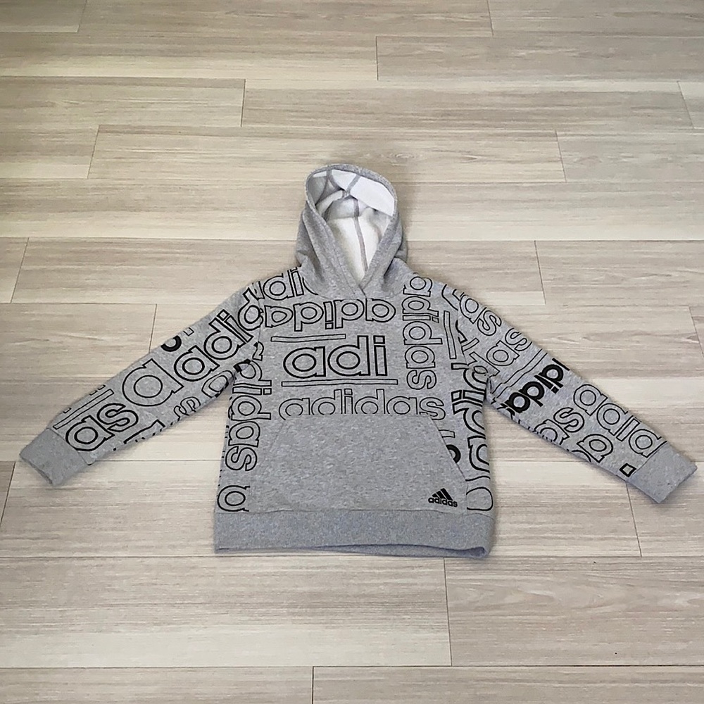 Adidas boys gray hoodie size 8